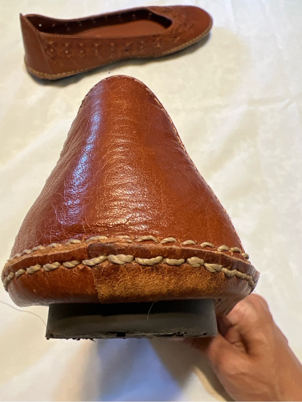 Leather Nurture Women’s Brown Woven Ballet Flats SZ 7 - Picture 4 of 5